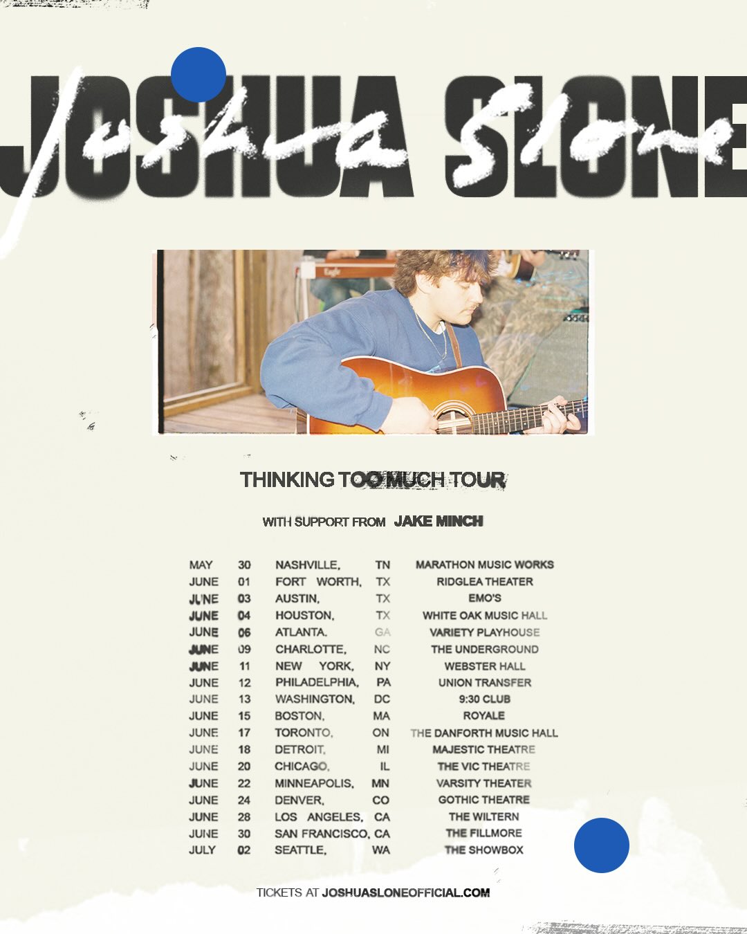Joshua Slone Thinking Too Much Tour Poster 2026